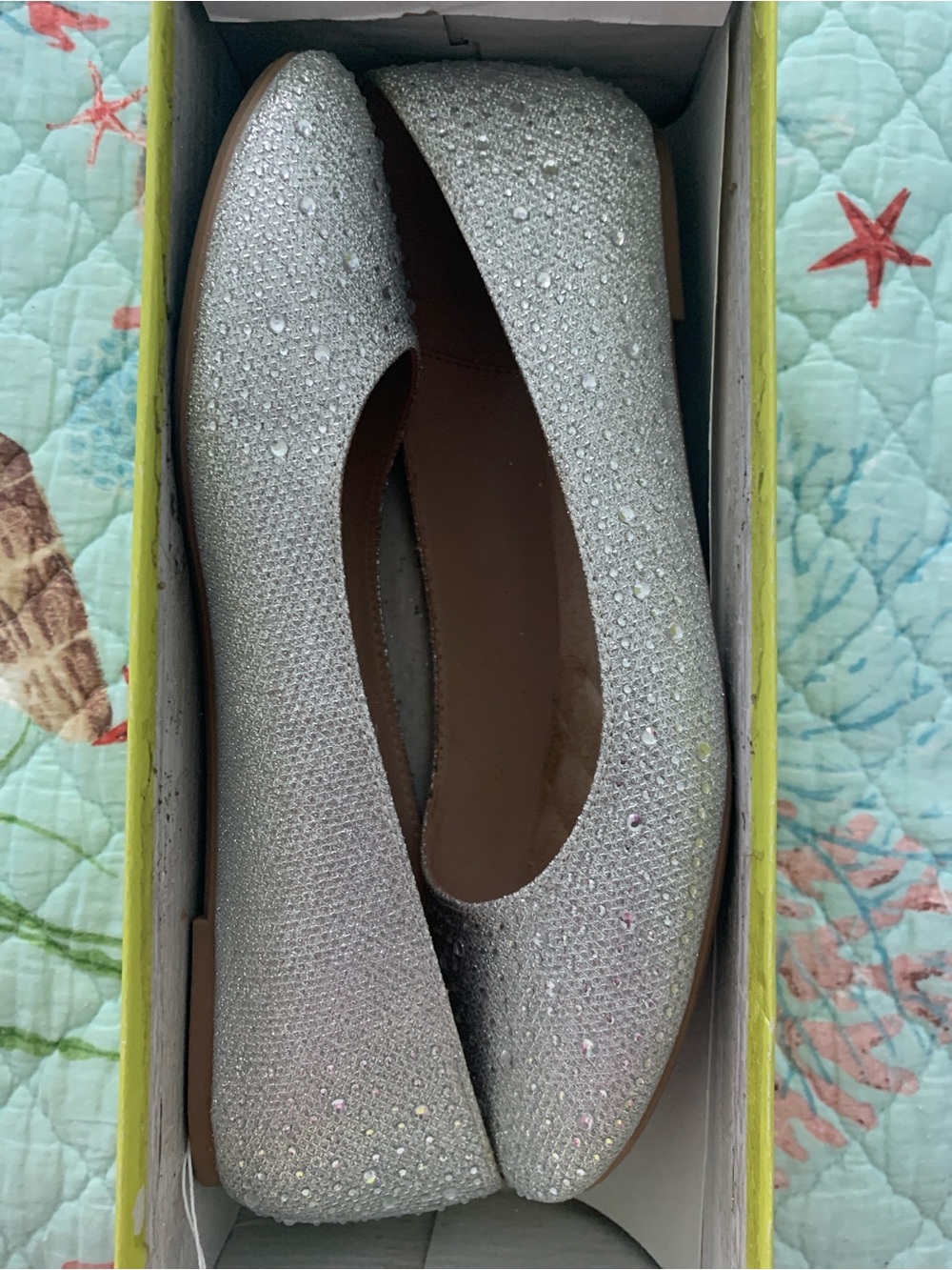 Cityclassified Silver Shimmer Flats & Loafers